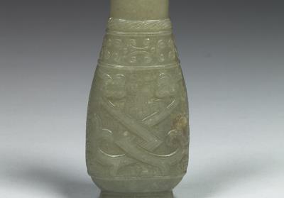 图片[2]-Jade vase with ram-shaped handles, Ming to Qing dynasty (1368-1911)-China Archive